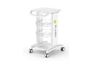 Beauty Machine Trolley | Beauty machine support | High quality acrylic glass + 2 Aluminum alloy pillar + 2 adjustable cart | Free logo printing service