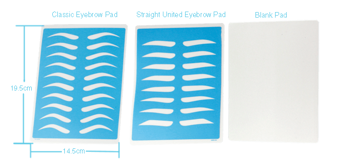 size of Eyebrow shape Practice pad