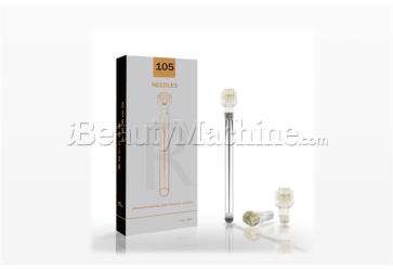 MT 105 eye dermaroller | 105 Titanium Nitride Coated Needles | exchangeable roller heads | 0.2mm/0.5mm/1.0mm needle options | aluminium handle