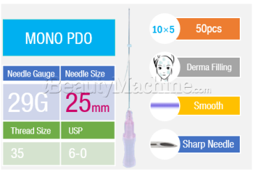 InstaLift™ Mono PDO Thread Lift 29Gx25mmx35mm  | Single PDO Facial Thread | Absorbable Facelift PDO | E.O. Sterilization|  Non-Toxic | Non-Pyrognic | Heavy Metal Free | 50ea/pack | Starting 1.5USD/ea