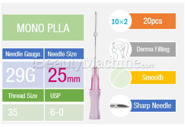 InstaLift™ Mono PLLA Thread | 29Gx25mmx35mm  |  Facial thread skin rejuvenation| Collagen generation | E.O. Sterilization|  Non-Toxic | Non-Pyrognic | Heavy Metal Free | 20ea/pack | Starting 2.5USD/pcs