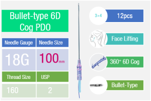 bullet type blunt needle 6d cog pdo lifting thread 