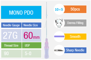 InstaLift™ Mono PDO Thread Lift 27Gx60mmx90mm | E.O. Sterilization|  Non-Toxic | Non-Pyrognic | Heavy Metal Free | 50ea/pack