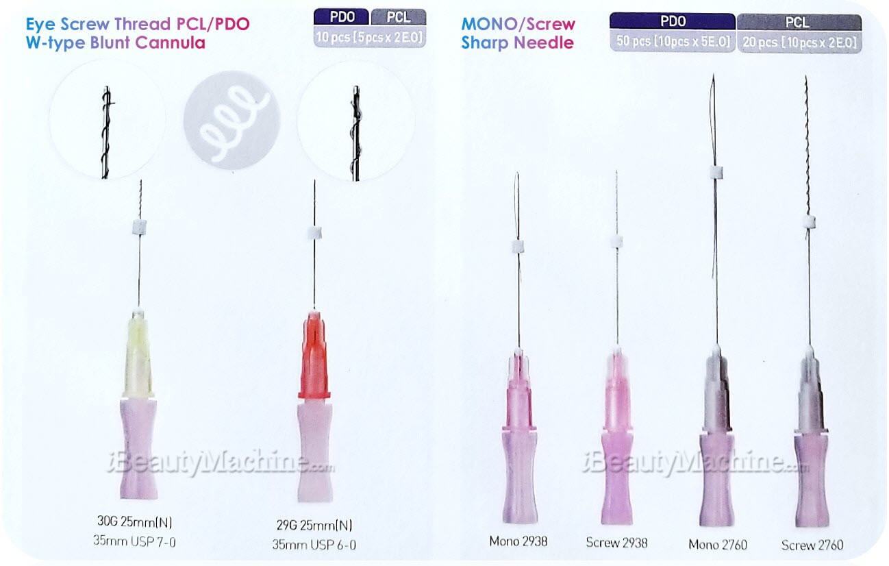 Instalift Eye Mono Screw Pcl Thread 30gx25mmx35mm W Type Blunt Cannula Minimal Pain And Trauma E O Sterilization Non Toxic Non Pyrognic Heavy Metal Free 10ea Pack