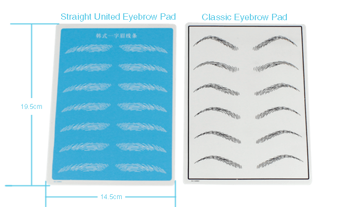 size of eyebrow practice pad
